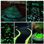 Mdurian 200Pcs Pierre Lumineuse Galet Lumineux Cailloux Brillants dans Le Noir pavés pour Maison Jardin passerelle Aquarium Pati