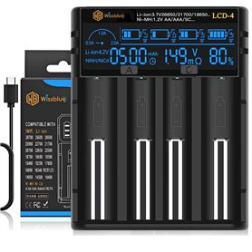 WISSBLUE Chargeur de Batterie 18650