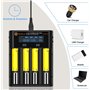 WISSBLUE Chargeur de Batterie 18650, écran LCD pouvant Afficher la capacité, Chargeur Rapide 18650 2 A, Convient pour Batterie a