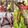 Sécateur de jardin, sécateur pour jardinage robuste avec lames en acier inoxydable antirouille, meilleur sécateur à dérivation, 