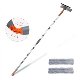 Nettoyeur de fenêtre professionnel 2 en 1 avec barre d'extension de 266 cm