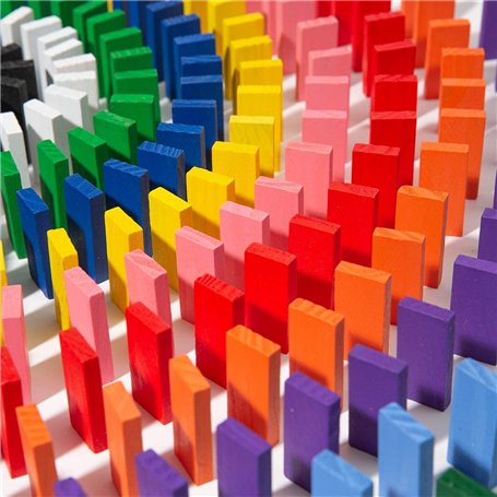 WANGZAIZAI 120 pièces en Bois Domino Bloc Ensemble Enfants début éducatif bâtiment Amusant Domino Jeu de Course Jouet Cadeau d'a