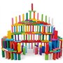 WANGZAIZAI 120 pièces en Bois Domino Bloc Ensemble Enfants début éducatif bâtiment Amusant Domino Jeu de Course Jouet Cadeau d'a