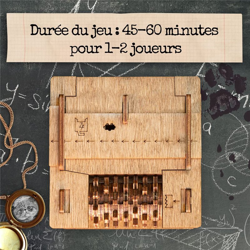 Image secondaire de iDventure Cluebox - Schrödingers Cat - Puzzle Escape Room Jeu - Puzzle 3D - Boite en Bois - Cadeau Homme Original - Casse-tête e