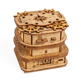 iDventure Cluebox - Coffre de Davy Jones - Puzzle 3D Escape Room Jeu - Boite en Bois - Cadeau Anniversaire Homme Original - Cass