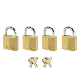 Master Lock Petits Cadenas [Clés communes] [Pack Familiale de 4] 120EURQNOP - Idéal pour les Sacs à Dos