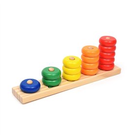 Goki - 2041786 - Formes À Trier Et À Empiler - Jeu De Tri - Rencontrez Compter avec des Anneaux