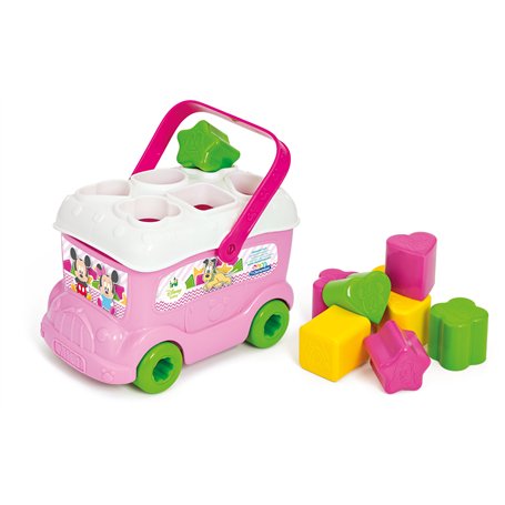 Clementoni - Le Bus des Formes -Minnie - Jouet Disney - Jeu Sensoriel pour Enfant - Développe la Motricité et Le Sens de l'Obser