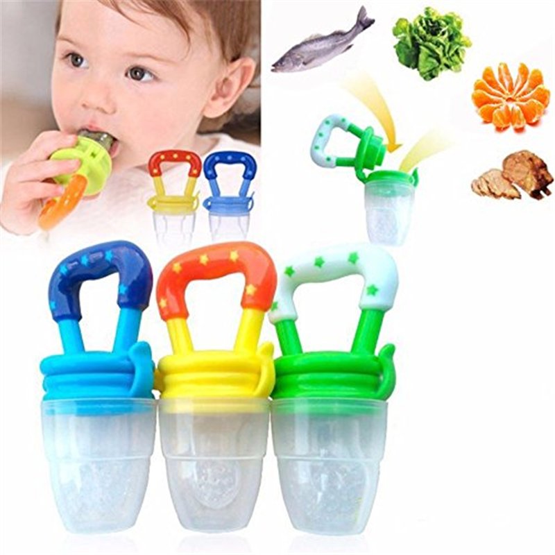 Image secondaire de Gearmax Bébé Tetine Grignoteuse Anneau d'alimentation Bébé en Silicone Alimentaire avec Poignée, pour Prendre des Fruits Légumes