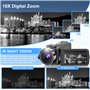 Caméra Vidéo 2.7K Caméscope UHD 36MP Caméra de Vlog pour Youtube IR Night Vision 3.0" LCD à écran Tactile 16X Zoom Camera Record