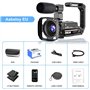 Caméra Vidéo 2.7K Caméscope UHD 36MP Caméra de Vlog pour Youtube IR Night Vision 3.0" LCD à écran Tactile 16X Zoom Camera Record