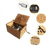 Cuzit Boîte à musique en bois à manivelle Pirates des Caraïbes Davy Jones Médaillon Thème Boîte à musique en bois Cadeau de Sain