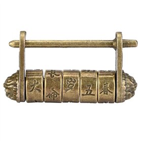 Serrure à Combinaison Vintage Chinois Cadenas à Combinaison Antique Rétro Ancien Style Serrure pour Boîte à Bijoux Tiroir Cabine