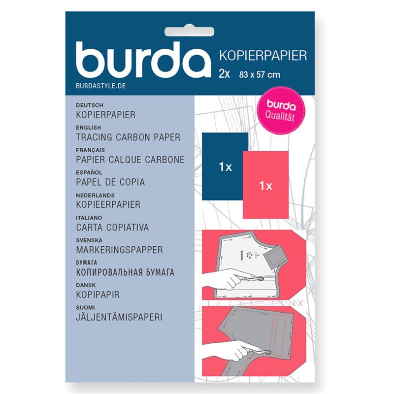 burdastyle Burda Papier Carbone 1 Bleu 1 Rouge, Taille unique, Set de 2 Pièces
