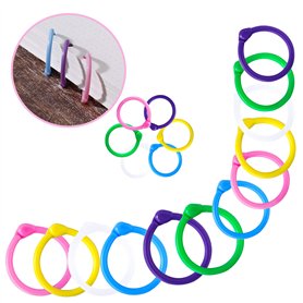 Anneaux de Livre Plastique Classeur à anneaux Métalliques Keychain pour Carte d'étude Album Photo Scrapbook Feuilles 96 Pièces M