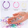 Anneaux de Livre Plastique Classeur à anneaux Métalliques Keychain pour Carte d'étude Album Photo Scrapbook Feuilles 96 Pièces M