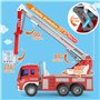 GizmoVine Gros Camion de Pompier, Véhicule Pompiers XXL avec Échelle, Sonore et Lumineux, Grand Realiste Maquette Camions, Voitu