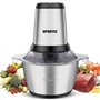 UPOHYEE Hachoir électrique 600 W hachoir cuisine avec 4 lames et 2 L Bol en acier inoxydable Electrique Mixeur Cuisine 2 vitesse