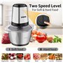 UPOHYEE Hachoir électrique 600 W hachoir cuisine avec 4 lames et 2 L Bol en acier inoxydable Electrique Mixeur Cuisine 2 vitesse