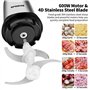 UPOHYEE Hachoir électrique 600 W hachoir cuisine avec 4 lames et 2 L Bol en acier inoxydable Electrique Mixeur Cuisine 2 vitesse