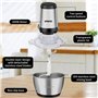 UPOHYEE Hachoir électrique 600 W hachoir cuisine avec 4 lames et 2 L Bol en acier inoxydable Electrique Mixeur Cuisine 2 vitesse