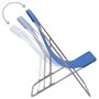 Tidyard Jeu de 2 Chaises de Plage Pliable (Inclinaison dans 3 Positions) en Acier et Tissu Oxford Bleu - Divers Couleurs aux Cho