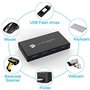 Rybozen Switch USB 3.0 Commutateur KVM 4 Ports pour 2 PC,Haute Vitesse 5 Gbps,USB KVM 2-Entrées 4-Sorties pour Clavier Souris Cl