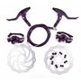 160mm Kit de freins à disque avant et arrière pour vélo Ensemble poignées/ câbles de frein Leviers de frein Kit de câbles