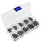 Skyzone Hameçon de Pêche, Lot de 500 Hameçons en Acier Carbone 10 tailles assorties (3#-12#) avec ardillons hameçons mer avec bo