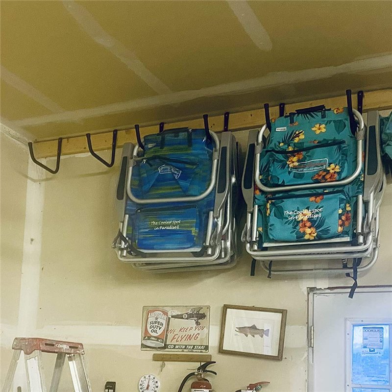 Image secondaire de pipabiba 6 Crochets de Rangement Pour échelle de Garage, Bras de 28 cm Cintres Utilitaires Muraux Robustes, Capacité de 25 kg