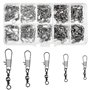 100 Pcs Emerillon de Pêche Emerillons Roulement à Billes Pivotant de Pêche avec Verrouillage Encliquetable Connecteurs Instantan