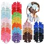 JOYOYO 40 pièces élastiques cheveux filles avec noeuds en ruban taille moyenne 9 cm