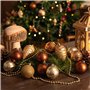 Valery Madelyn 100pcs Boules de Noël Cuivre et Doré pour Décoration, Déco de Sapin de Noël à Suspendre, avec Etoile de Cime d'ar