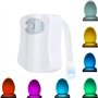 Temps de solde lumière LED pour WC 8 couleurs éclairage RGB salle de bain avec capteur crépusculaire