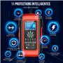 Husgw 12V/24V 10A Chargeur Batterie Lithium, Chargeur Batterie Voitures avec Écran Tactile, 11 Protections Charge&Fonction Répar