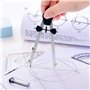 Lot avec compas en acier inoxydable et 5 accessoires pour enfants pour le dessin les mathématiques et la géométrie