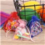 KroY PecoeD 50 Pcs Sachets Organza Coloré, 7 x 9 cm Organza Gift Bags Bijoux Pochette Cadeau en Organza, Sachet Bonbon Organza, 