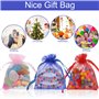 KroY PecoeD 50 Pcs Sachets Organza Coloré, 7 x 9 cm Organza Gift Bags Bijoux Pochette Cadeau en Organza, Sachet Bonbon Organza, 