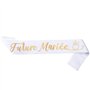 Écharpe EVJF en Polyester Blanche Bride To Be Ceinture Bande Ruban Accessoire Déguisement Décoration Party pour Enterrement de V