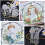 MEJOSER 4 Sets Matrices de Découpe Scrapbooking Baptême Cutting Dies Noël Pochoir Carbone pour Papier Carte Anniversaire Fête Ma