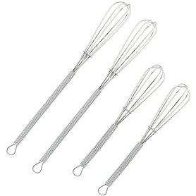 Wingsflying Lot de 4 mini fouets de cuisine en fil de fer pour œufs