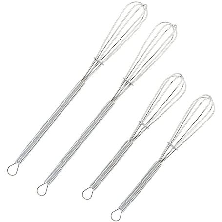 Wingsflying Lot de 4 mini fouets de cuisine en fil de fer pour œufs