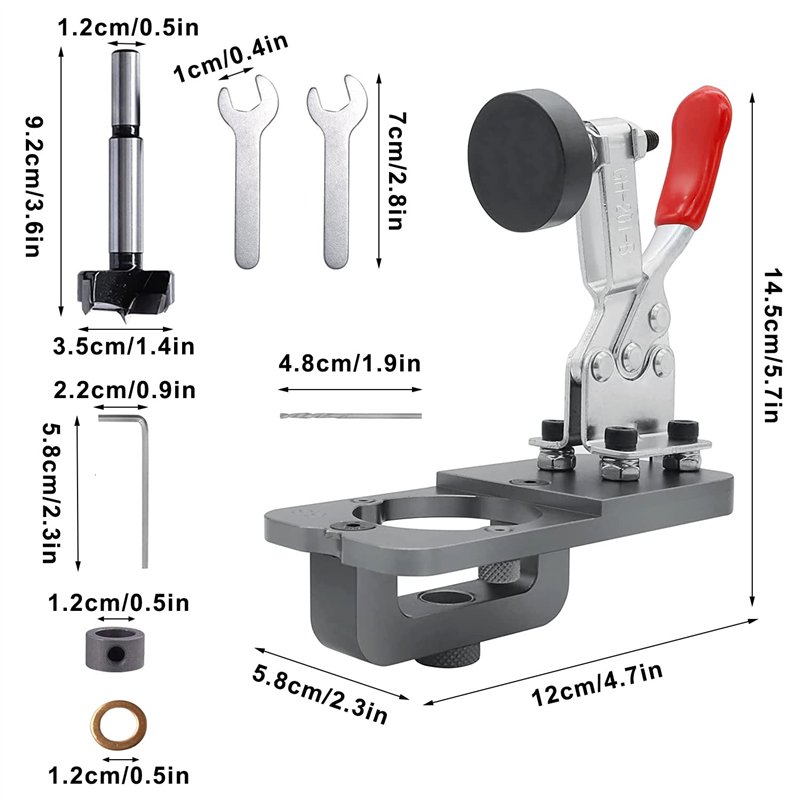 Image secondaire de Umelee Gabarit de charnière 35mm Inachevée, pour armoire de porte, dissimulé, perforateur, localisateur de guide de perçage pour