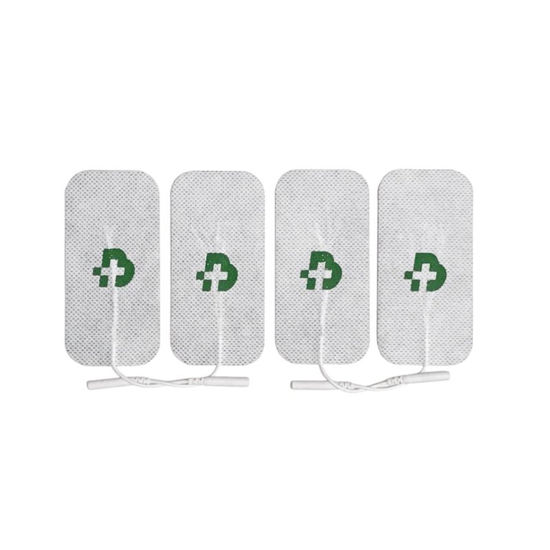 TESMED 4 électrodes de qualité supérieure mm. 50 x 100, adaptés à toutes les marques avec câbles à fiche de 2 mm, auto-adhésifs,