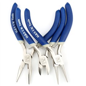 H&S Outils Chromés pour Création de Bijoux - Set de 3 - Mini Pinces Longues