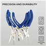 H&S Outils Chromés pour Création de Bijoux - Set de 3 - Mini Pinces Longues, en Aiguille & à Bout Rond pour la Creation des Bijo