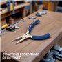 H&S Outils Chromés pour Création de Bijoux - Set de 3 - Mini Pinces Longues, en Aiguille & à Bout Rond pour la Creation des Bijo