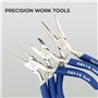 H&S Outils Chromés pour Création de Bijoux - Set de 3 - Mini Pinces Longues, en Aiguille & à Bout Rond pour la Creation des Bijo