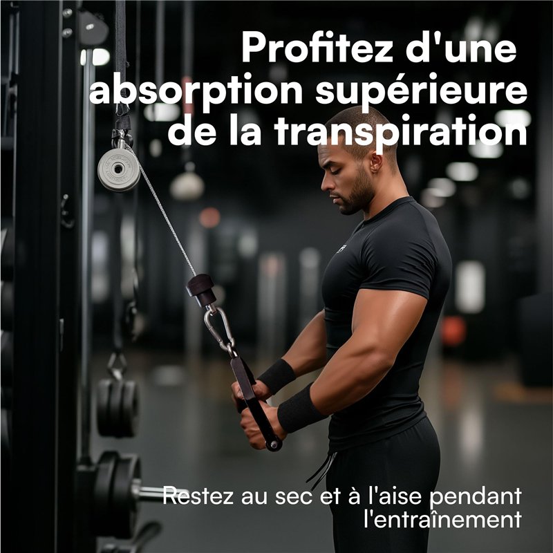 Image secondaire de H&S Protege Poignet Eponge pour Tennis - Lot 6X Bracelet Protège Poignet Musculation pour Crossfit Foot Basketball - Serre Poign