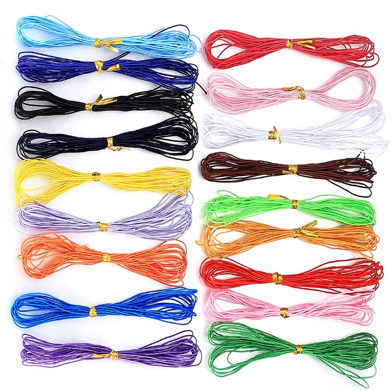 Cordon Elastique, Fils Cordon Elastique Multi-Couleur, 18 Couleurs 90 Mètres Corde Elastique pour Bijoux Bracelet Collier Bricol
